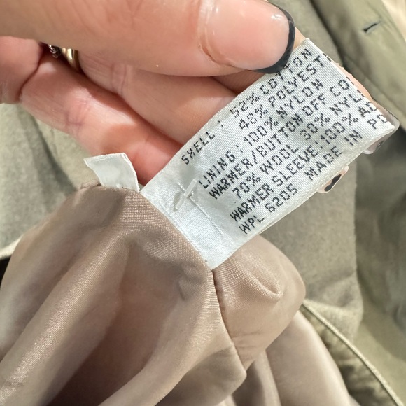 John Weitz Olive Trench Coat w/ Removable Wool Liner & Collar Poland size 8 - Picture 7 of 8